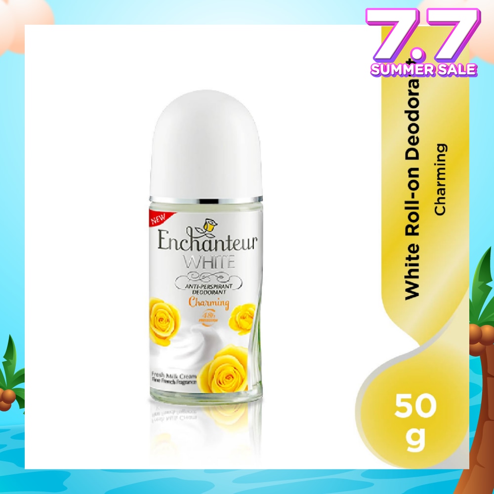White Roll-On Anti-Perspirant Deodorant Charming 50g