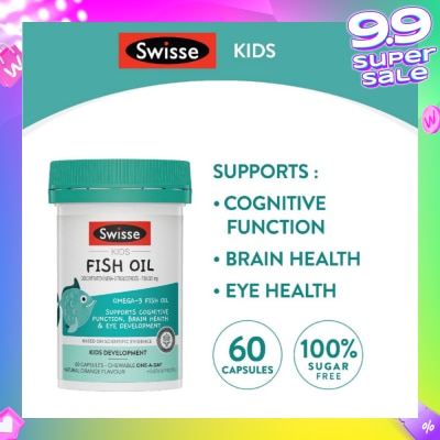 SWISSE Fish Oil for Kids Chewable Capsule Natural Orange Flavour 60s (Expiry: May`2026)
