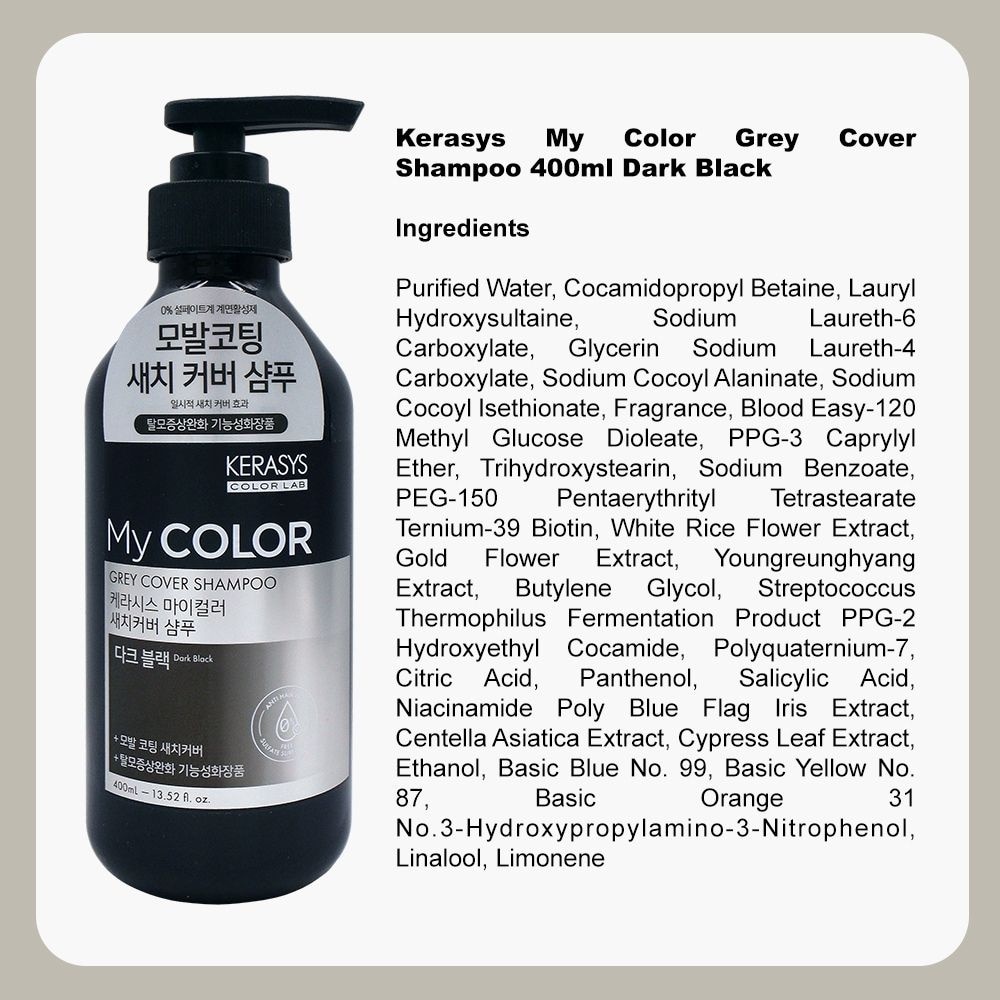 Color Grey Hair Cover Shampoo Black 400ml