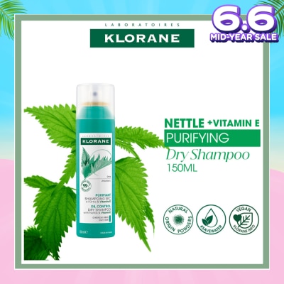 KLORANE Oil Control Dry Shampoo With Nettle + Vitamin E (To Purifies, Regulates Sebum & Absorbs Excess Oil) 150ml