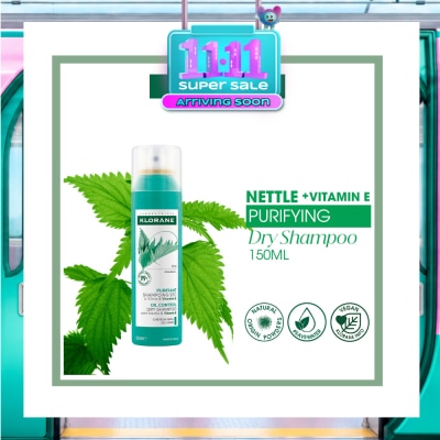 KLORANE Oil Control Dry Shampoo With Nettle + Vitamin E (To Purifies, Regulates Sebum & Absorbs Excess Oil) 150ml image