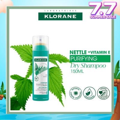 KLORANE Oil Control Dry Shampoo With Nettle + Vitamin E (To Purifies, Regulates Sebum & Absorbs Excess Oil) 150ml
