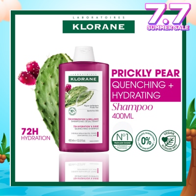 KLORANE Quenching + Hydrating Prickly Pear Shampoo (For 72h Long Lasting Hydration & 2x Shinier Hair) 400ml