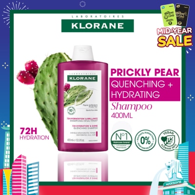 KLORANE Quenching + Hydrating Prickly Pear Shampoo (For 72h Long Lasting Hydration & 2x Shinier Hair) 400ml