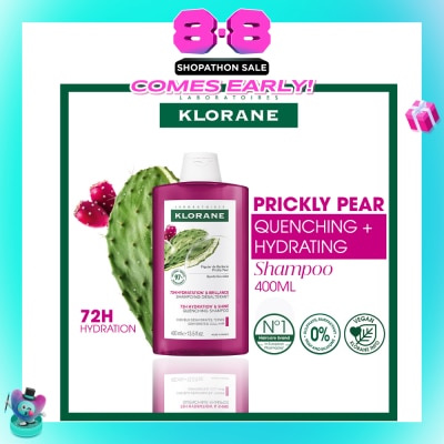KLORANE - Quenching + Hydrating Prickly Pear Shampoo (For 72h Long Lasting Hydration & 2x Shinier Hair) 400ml