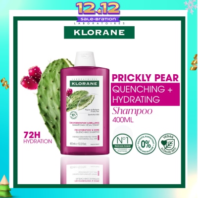 KLORANE Quenching + Hydrating Prickly Pear Shampoo (For 72h Long Lasting Hydration & 2x Shinier Hair) 400ml