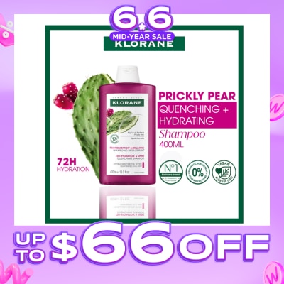 KLORANE - Quenching + Hydrating Prickly Pear Shampoo (For 72h Long Lasting Hydration & 2x Shinier Hair) 400ml