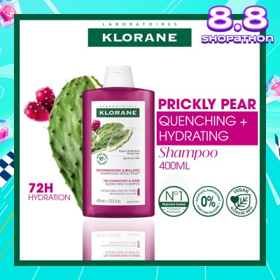KLORANE Quenching + Hydrating Prickly Pear Shampoo (For 72h Long Lasting Hydration & 2x Shinier Hair) 400ml