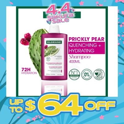 KLORANE - Quenching + Hydrating Prickly Pear Shampoo (For 72h Long Lasting Hydration & 2x Shinier Hair) 400ml