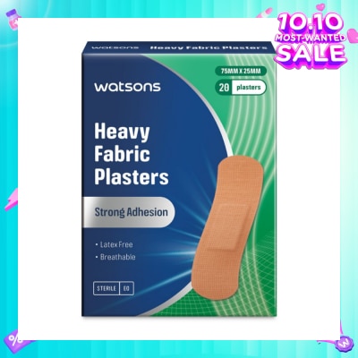 WATSONS Heavy Fabric Strong Adhesion Plaster 75mm x 25mm (Latex Free & Breathable) 20s
