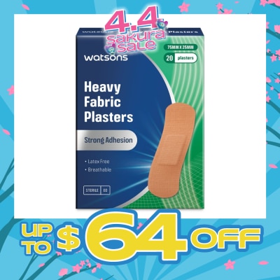 WATSONS - Heavy Fabric Strong Adhesion Plaster 75mm x 25mm (Latex Free & Breathable) 20s