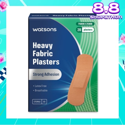 WATSONS Heavy Fabric Strong Adhesion Plaster 75mm x 25mm (Latex Free & Breathable) 20s