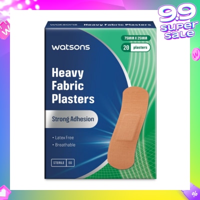 WATSONS Heavy Fabric Strong Adhesion Plaster 75mm x 25mm (Latex Free & Breathable) 20s