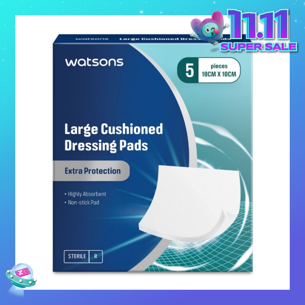 Large Cushioned Dressing Extra Protection Pad 10cm x 10cm (Highly Absorbent & Non-Stick Pad) 5s