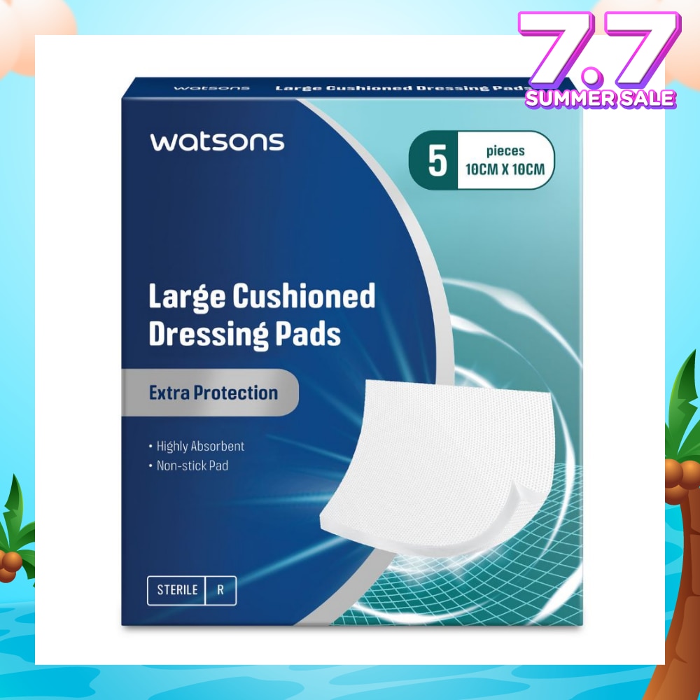 Large Cushioned Dressing Extra Protection Pad 10cm x 10cm (Highly Absorbent & Non-Stick Pad) 5s