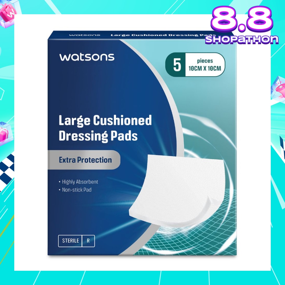 Large Cushioned Dressing Extra Protection Pad 10cm x 10cm (Highly Absorbent & Non-Stick Pad) 5s