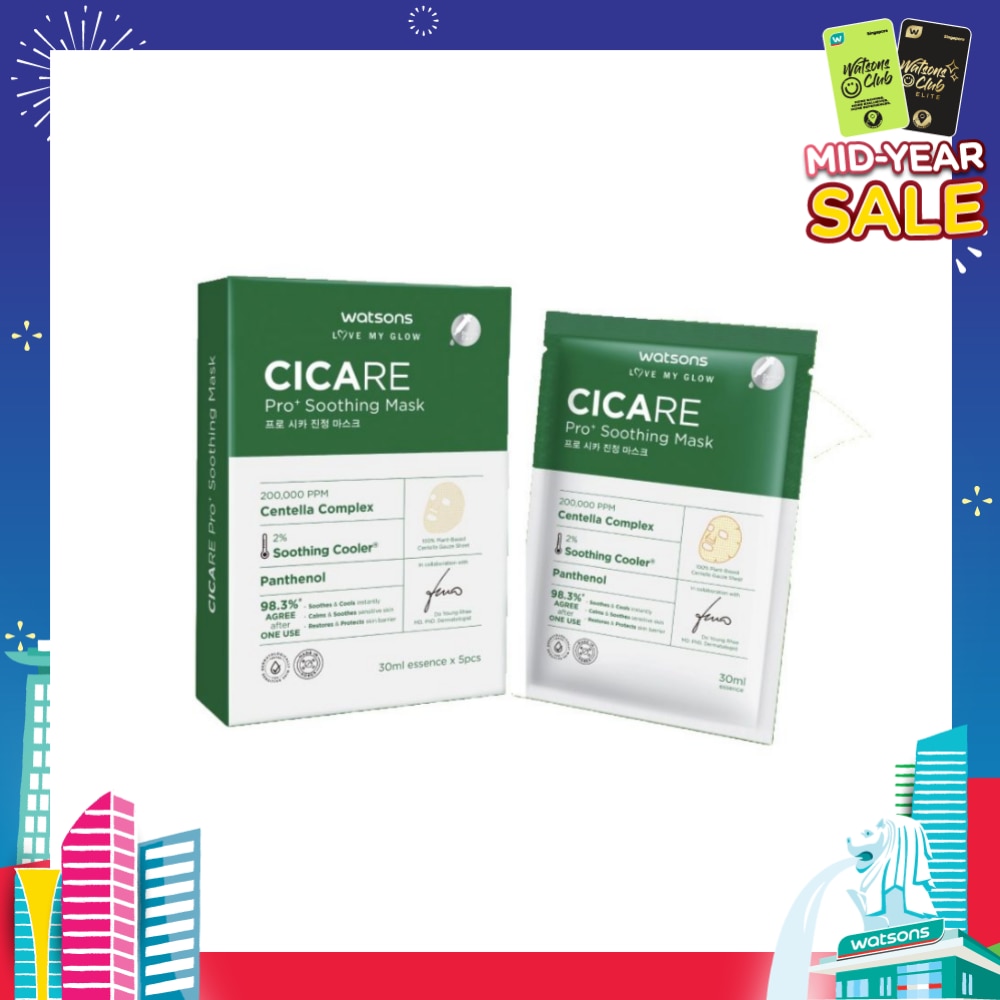 Cicare Pro+ Soothing Sheet Mask (Centella Complex & Soothing Cooler) 30ml x 5s