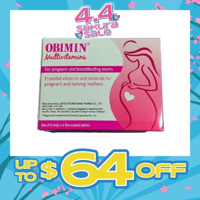 OBIMIN - Multivitamins Film Coated Tablet (For Pregnant & Breastfeeding Mums) 32s