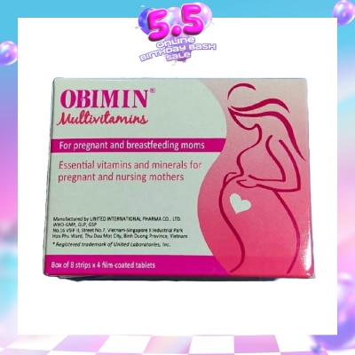 OBIMIN - Multivitamins Film Coated Tablet (For Pregnant & Breastfeeding Mums) 32s