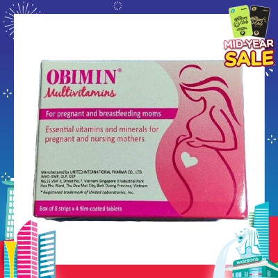 OBIMIN Multivitamins Film Coated Tablet (For Pregnant & Breastfeeding Mums) 32s