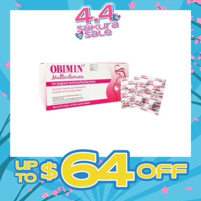 OBIMIN - Multivitamins Film Coated Tablet (For Pregnant & Breastfeeding Mums) 100s
