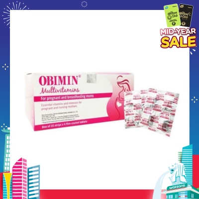 OBIMIN Multivitamins Film Coated Tablet (For Pregnant & Breastfeeding Mums) 100s