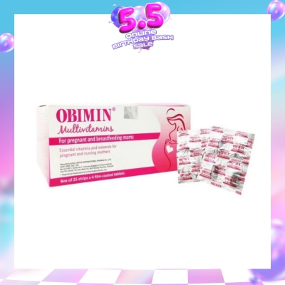 OBIMIN - Multivitamins Film Coated Tablet (For Pregnant & Breastfeeding Mums) 100s