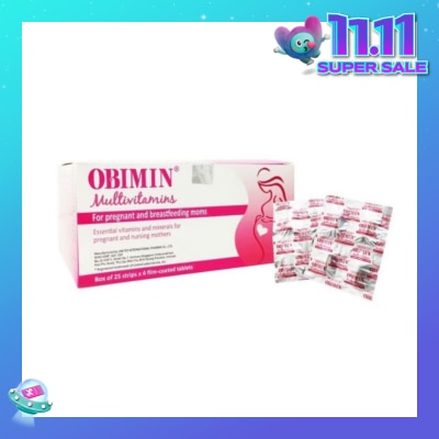 OBIMIN Multivitamins Film Coated Tablet (For Pregnant & Breastfeeding Mums) 100s