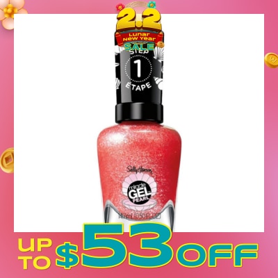 SALLY HANSEN Miracle Gel Nail Polish Lacquer Modern Pearl Collection Rare Red Pearl 907 (No UV/LED Light Necessary) 14.7ml