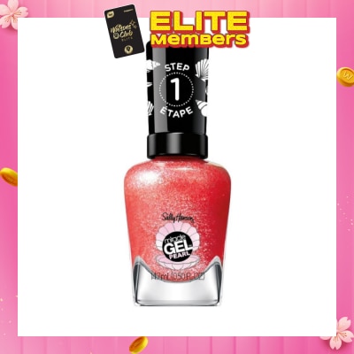 SALLY HANSEN Miracle Gel Nail Polish Lacquer Modern Pearl Collection Rare Red Pearl 907 (No UV/LED Light Necessary) 14.7ml