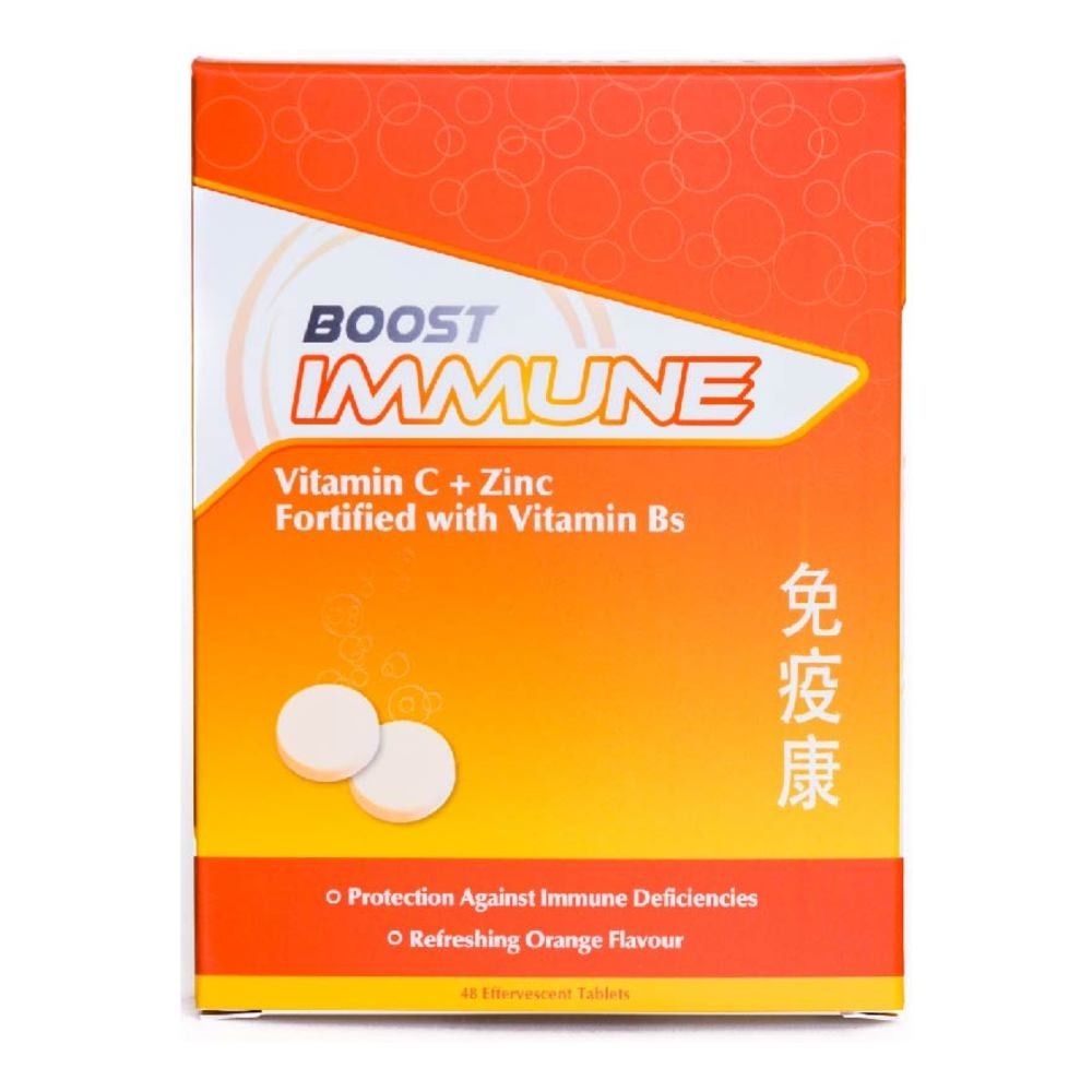 Nature's Essentials Boost Immune Orange Flavour Effervescent Tablets 48's