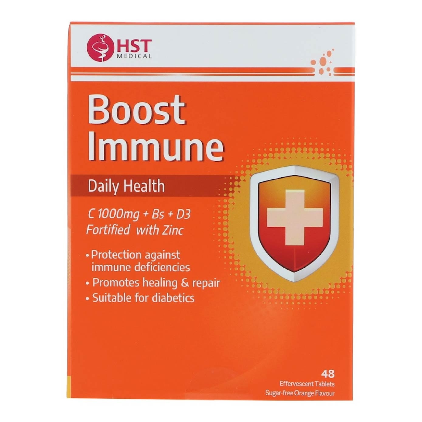 Medical Boost Immune Vitamin C + Zinc Effervescent Tablet Orange Flavour 48s image