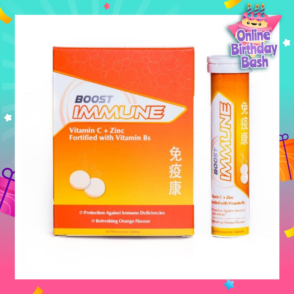 Nature's Essentials Boost Immune Orange Flavour Effervescent Tablets 48's