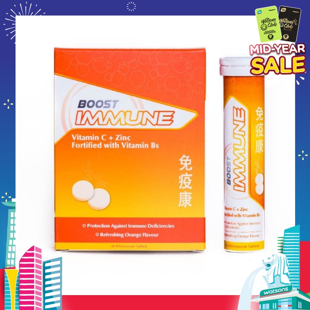 Nature's Essentials Boost Immune Orange Flavour Effervescent Tablets 48's