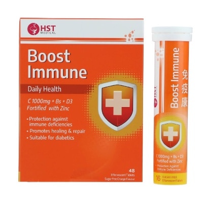 NATURE'S ESSENTIALS - Medical Boost Immune Vitamin C + Zinc Effervescent Tablet Orange Flavour 48s image
