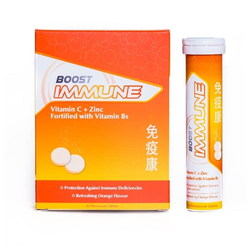 Nature's Essentials Boost Immune Orange Flavour Effervescent Tablets 48's