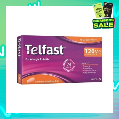 TELFAST Fast And Non-Drowsy Allergy Relief 120mg Tablet 10s