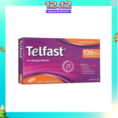 TELFAST Fast And Non-Drowsy Allergy Relief 120mg Tablet 10s