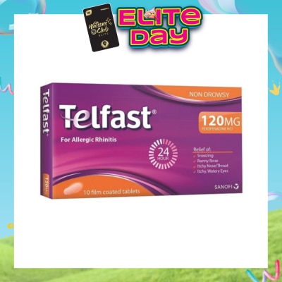 TELFAST - Fast And Non-Drowsy Allergy Relief 120mg Tablet 10s