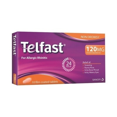 TELFAST Fast And Non-Drowsy Allergy Relief 120mg Tablet 10s