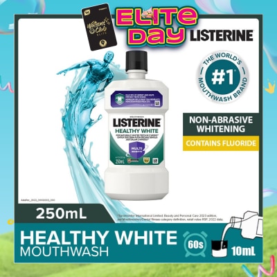 LISTERINE - Listerine Healthy White Multi-Action Mouthwash Natural Lemon & Salt 250ml