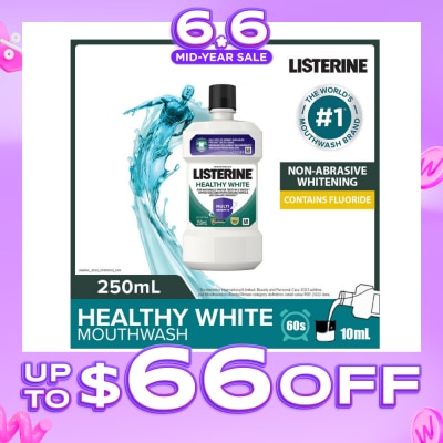 LISTERINE - Listerine Healthy White Multi-Action Mouthwash Natural Lemon & Salt 250ml