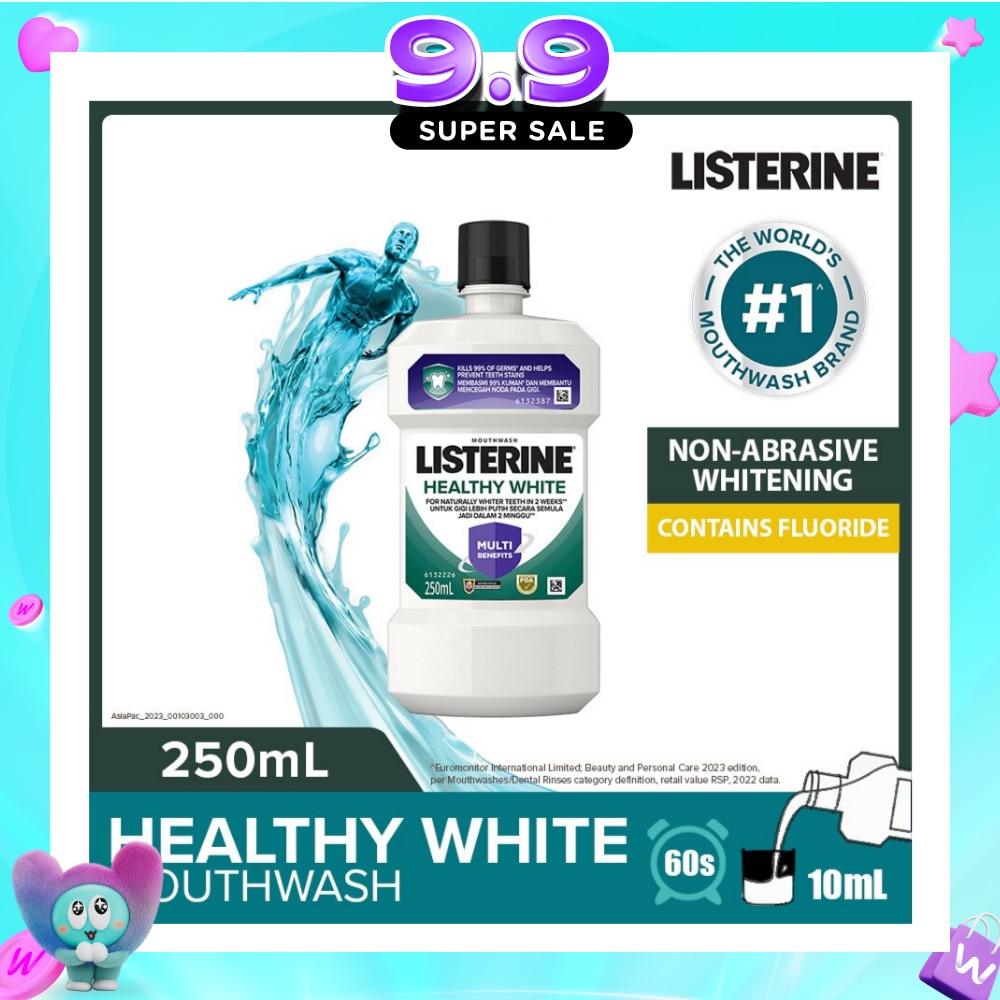 Listerine Healthy White Multi-Action Mouthwash Natural Lemon & Salt 250ml image