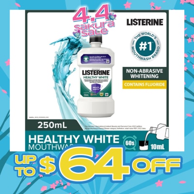 LISTERINE - Listerine Healthy White Multi-Action Mouthwash Natural Lemon & Salt 250ml