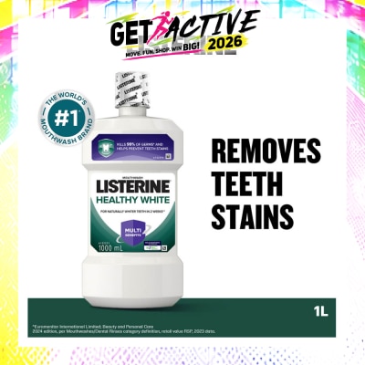 LISTERINE - Listerine Healthy White Multi-Action Mouthwash Natural Lemon & Salt 1000ml image