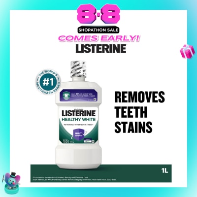 LISTERINE - Listerine Healthy White Multi-Action Mouthwash Natural Lemon & Salt 1000ml