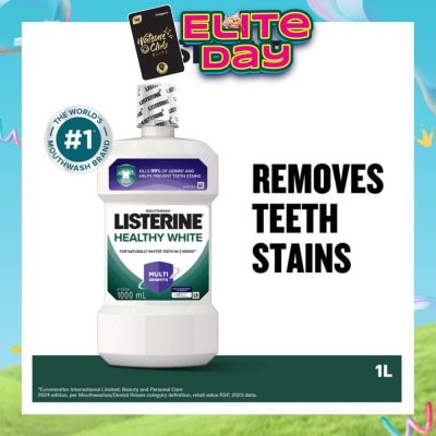 LISTERINE - Listerine Healthy White Multi-Action Mouthwash Natural Lemon & Salt 1000ml