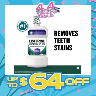 LISTERINE - Listerine Healthy White Multi-Action Mouthwash Natural Lemon & Salt 1000ml