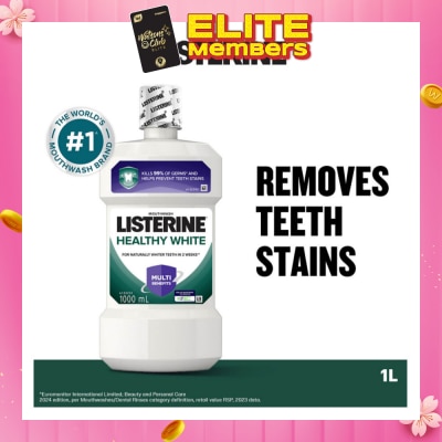 LISTERINE Listerine Healthy White Multi-Action Mouthwash Natural Lemon & Salt 1000ml