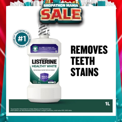 LISTERINE - Listerine Healthy White Multi-Action Mouthwash Natural Lemon & Salt 1000ml